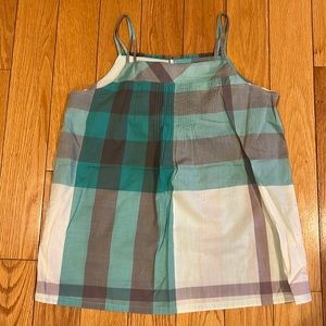 Burberry Girls Size 12 Mint Plaid Tank